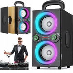 Głośnik przenośny Bluetooth czarny 80W ze światłami bezprzewodowy TPBEAT