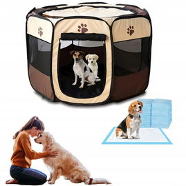 Składany ośmiokątny kojec dla psów dużych średnich małych podkładki gratis