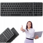 Bezprzewodowa klawiatura Bluetooth szara kompaktowa AZERTY iClever
