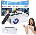 Inteligentny projektor 4K wbudowany Android TV WiFi Bluetooth Xgody biały