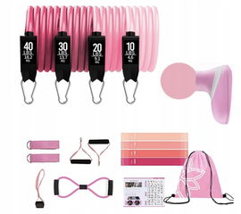 Zestaw różowych akcesorii do ćwiczeń 16szt. Mytrix