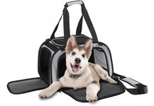 Torba transportowa dla psów HAPPY HACHI (43x28x28 cm) - szara