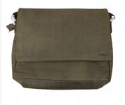 Skórzana torba listonoszka na ramię unisex LEABAGS, laptop do 15" - khaki