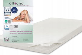 Pokrowiec na materac 200x200x8 cm biały ALLSANA dla alergików 70% poliester
