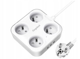 Przedłużacz z 4 gniazdami i 3 portami USB Gogotool