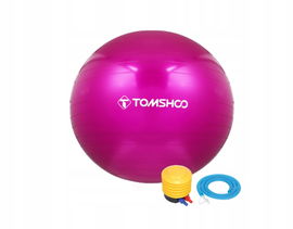 Piłka do jogi Anti-Burst, TOMSHOO, różowa, stabilna, z pompką powietrza