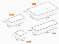 Organizer szufladkowy z tackami na biurko - 25 tac w 4 różnych rozmiarach