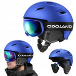 Kask narciarski z goglami unisex Odoland ochrona przed UV niebieski r.M