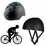 KASK ROWEROWY DZIECIĘCY REGULOWANY SPORTOWY CZARNY ROZMIAR S 50-54cm