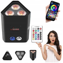 Światło sceniczne LED 54W 2,4 GHz/DMX UKing czarny 16,7x13x10 cm