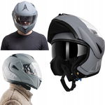 Kask motocyklowy modułowy wyntylowany unisex L 59-60 cm szary Westt