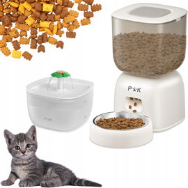 Automatyczny karmnik dla kotów 3L + fontanna 2L programowanie PUPPY KITTY