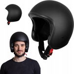 Retro kask motocyklowy unisex WESTT r.L 59-60 cm z ABS czarny