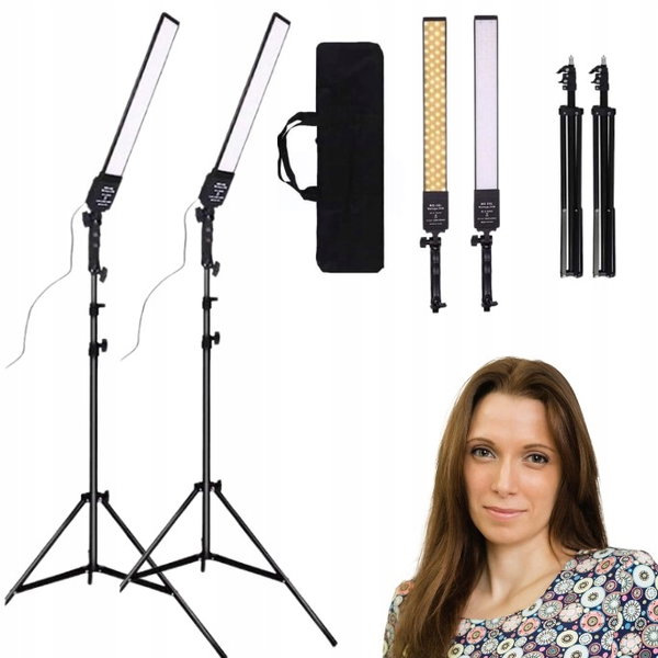 Dwukolorowy zestaw lamp wideo LED z możliwością przyciemniania GSKAIWEN