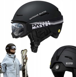 Kask narciarski z goglami narciarskimi OutdoorMaster czarny r.S unisex