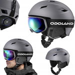Kask narciarski Odoland z maską narciarską ochrona UV400 szary r.L 59-63 cm