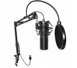 Mikrofon pojemnościowy do gier USB Tonor Q9 ze stojakiem i filtrem Pop