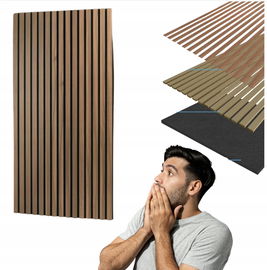 Panele akustyczne drewniane łatwa instalacja wysoka 60x120 cm Art3d brązowe