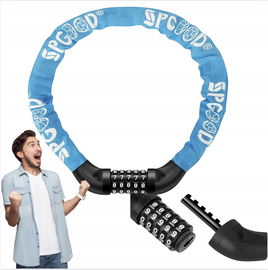 Szyfrowy zamek rowerowy z 5-cyfrowym kodem SPGOOD niebieska 83 cm długości