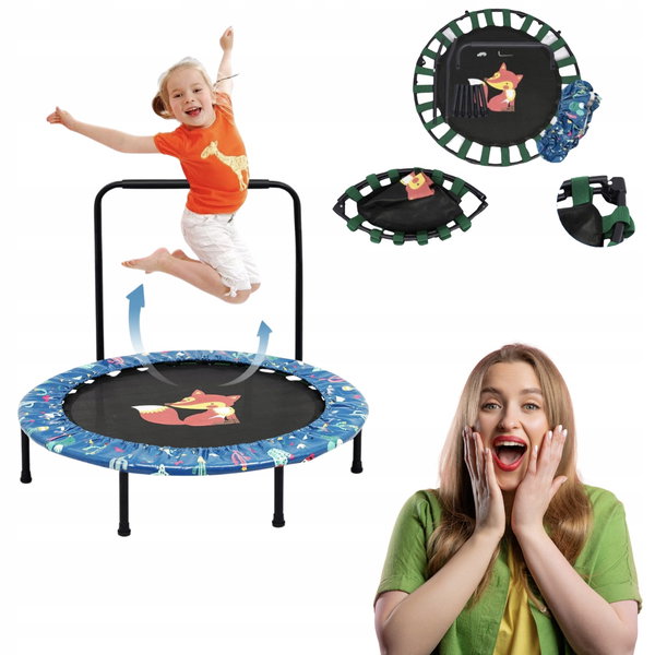 USZKODZONA Trampolina dla dzieci 96,5cm z osłoną bezpieczeństwa i poręczą
