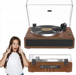 Gramofon z wbudowanymi głośnikami napęd pasowy 33/45 obr./min Retrolife