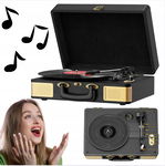 Gramofon winylowy z Bluetooth 3-biegowy FYDEE 2 głośniki 33/45/78RPM czarny