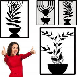 Zestaw 2 metalowych dekoracji ściennych Pduoduo - sztuka boho, minimalizm