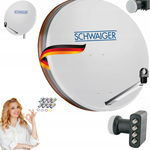 System satelitarny z anteną satelitarną stalowa 75x85 cm SCHWAIGER -500