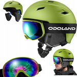 Lekki Kask narciarski snowboardowy + gogle UV 400 r. M 57-59CM Odoland