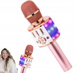Mikrofon do karaoke koloru różowo biało złotego karaoke złączę USB BONAOK