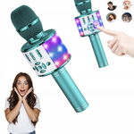 Mikrofon dla dzieci bezprzewodowy Bluetooth BONAOK do karaoke niebieski