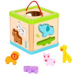 TOOKY TOY Drewniany Sorter Kostka Edukacyjna Zwierzątka