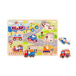 TOOKY Drewniane Puzzle Montessori Transport Pojazdy z Pinezkami Do Dopasowania