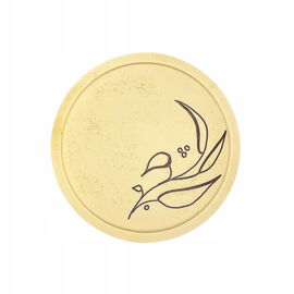 Podstawka z gipsu koło - Dekoracja do domu beż z malowaną gałązką