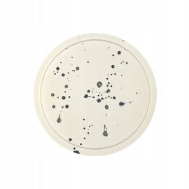 Podstawka z gipsu koło - Dekoracja do domu jasny beż w czarne kropki