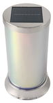 Znicz solarny LED SUBITO (S084) OPAL srebrny/biały ciepły 16 cm