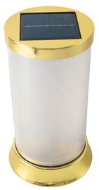 Znicz solarny LED SUBITO (S085) złoty/biały zimny 16 cm