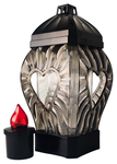 Lampion GLAMOUR serce małe 3D + wkład LED SUBITO Comet czarny/czerwony