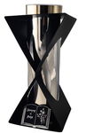 Znicz metalowy Klepsydra + solar VESTINA czarny/srebro 27cm