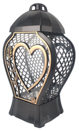 Znicz kapliczka GLAMUR Ażur Mały serce małe złoty