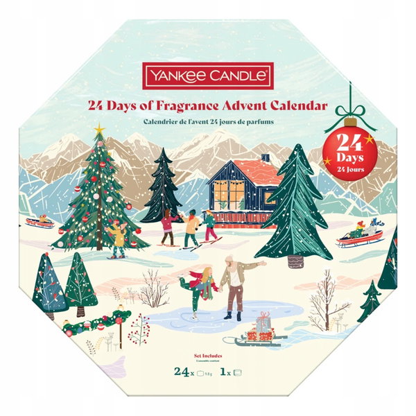 Kalendarz adwentowy ze świeczkami YANKEE CANDLE Apres Ski Wieniec Prezent