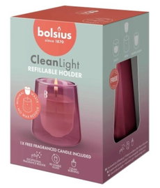 Świecznik + świeca zapachowa Cedarwood & Vetiver BOLSIUS CleanLight ~20h