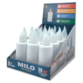 Wkłady do zniczy LED Grande Milo 12 sztuk multicolor