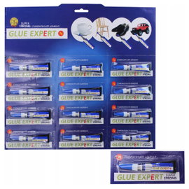 Klej w tubce szybkoschnący cyjanoakrylowy GLUE EXPERT 3g blister 12 sztuk