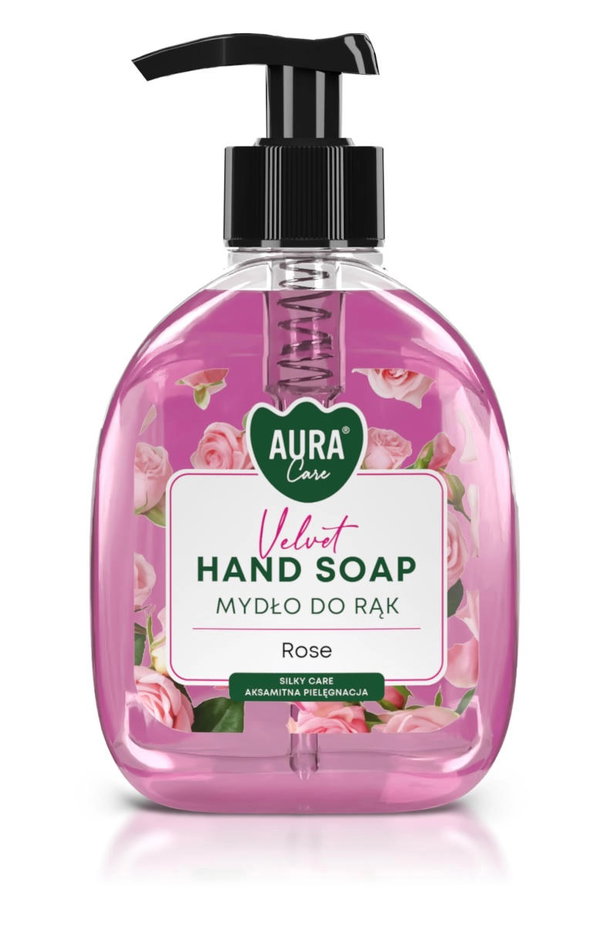 Mydło w płynie z dozownikiem BISPOL Aura AHS-001-001 (Róża) 300ml