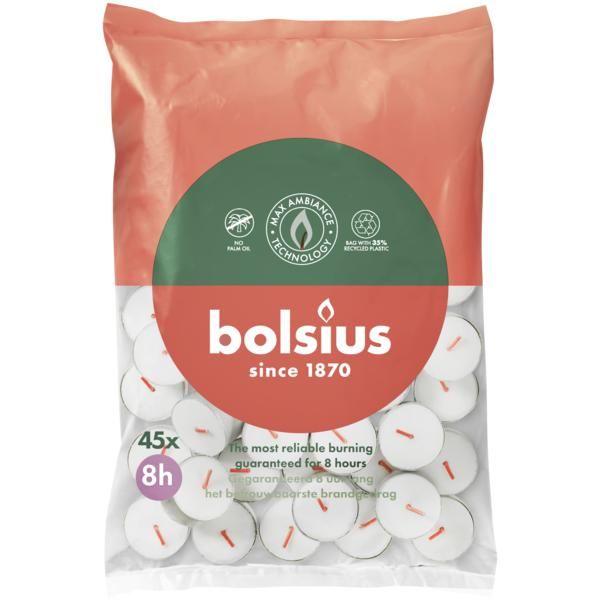 Podgrzewacze bezzapachowe BOLSIUS 38mm 8h 45szt.