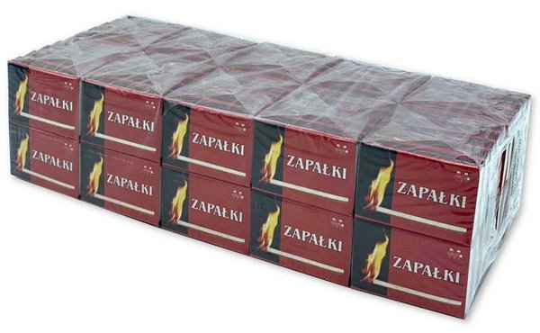 Zapałki krótkie MONONEGRO 100 pudełek (100 x ~38szt.) 44mm