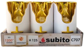 Wkłady do zniczy LED Subito C707 H125 6 sztuk złoto-biały