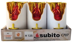 Wkłady do zniczy LED Subito C707 H125 6 sztuk złoto-czerwony