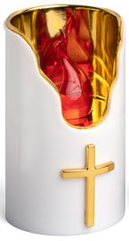 Wkład LED do zniczy kapliczek SUBITO C707 H125 złoty/czerwony 1 sztuka